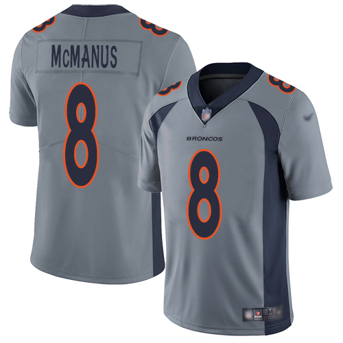 Men Denver Broncos #8 Brandon McManus Limited Silver Inverted Legend Football NFL Jersey